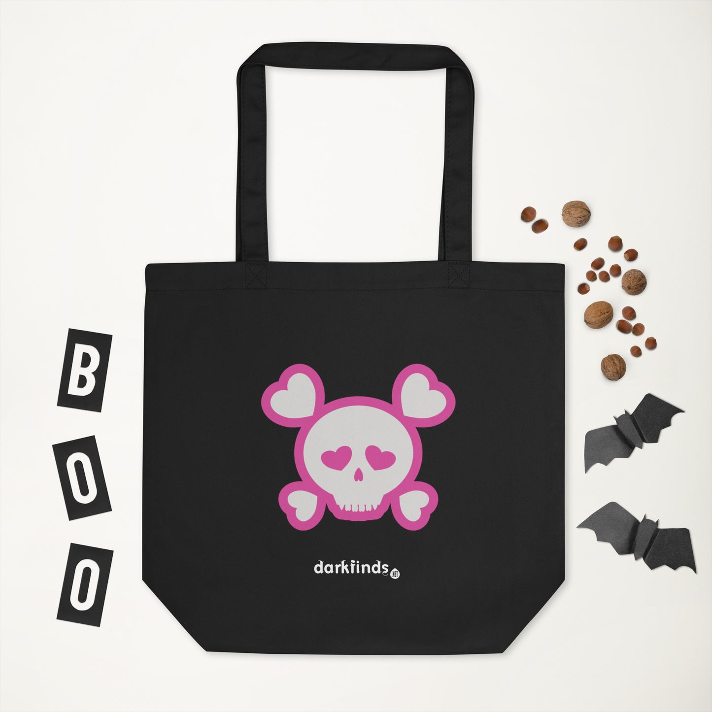 Love Skull Eco Tote Bag Pastel Gothic