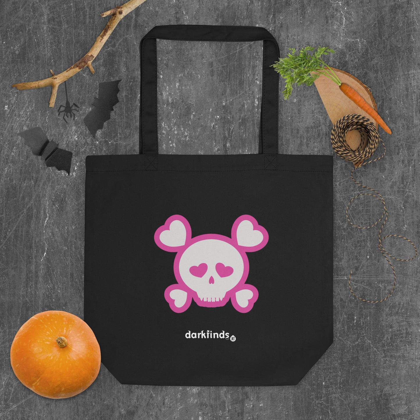 Love Skull Eco Tote Bag Pastel Gothic