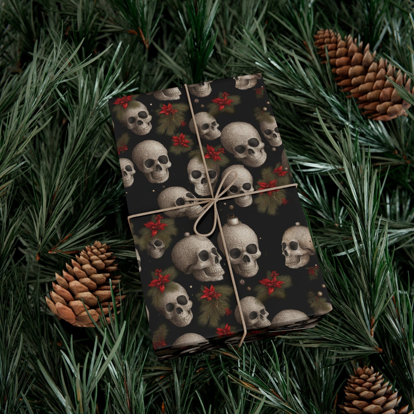 Death and Poinsettias Gift Wrap Papers