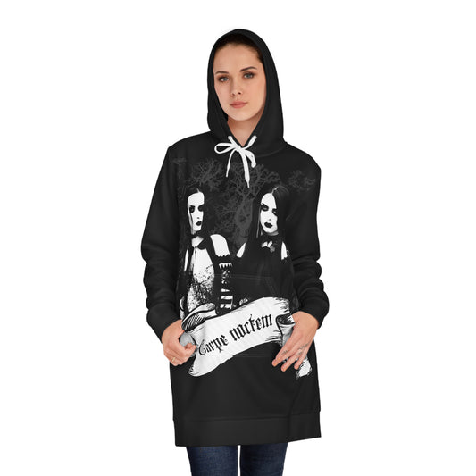 Carpe Noctem Goth Women's Hoodie Dress (AOP)