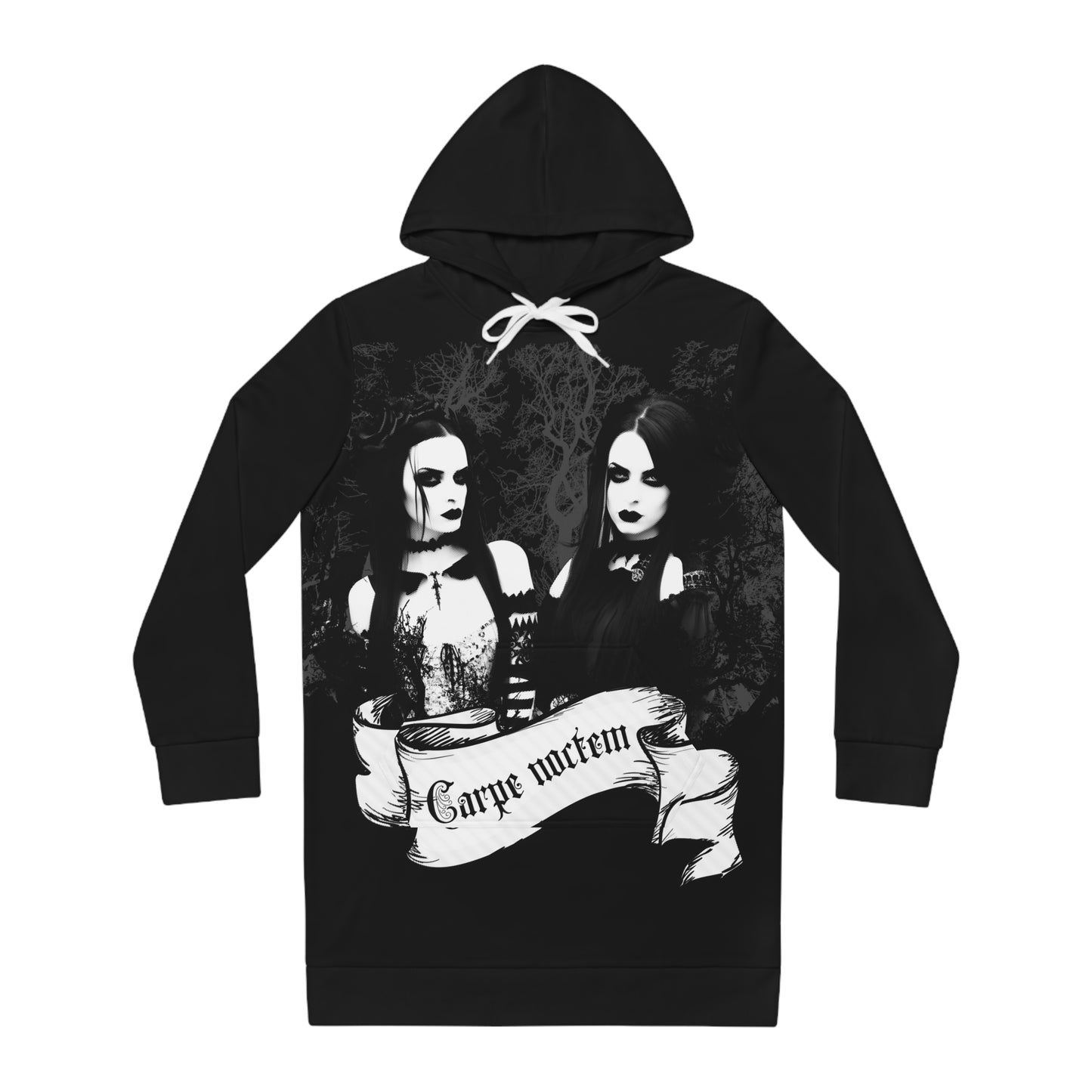 Carpe Noctem Goth Women's Hoodie Dress (AOP)